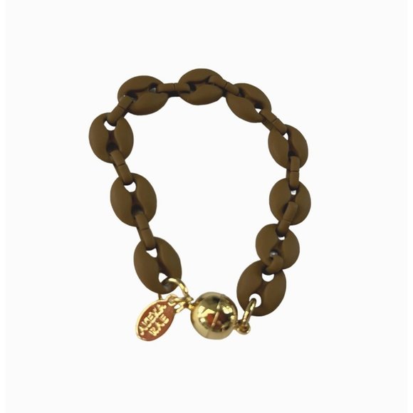 Lina Bracelet by Bar Alexa Rae in Matte Mocha 7 Inches Magnetic Clasp - Picture 1 of 5